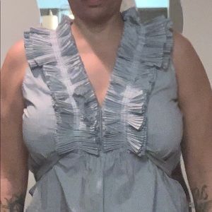 Women's ruffled sleevelt top with belt